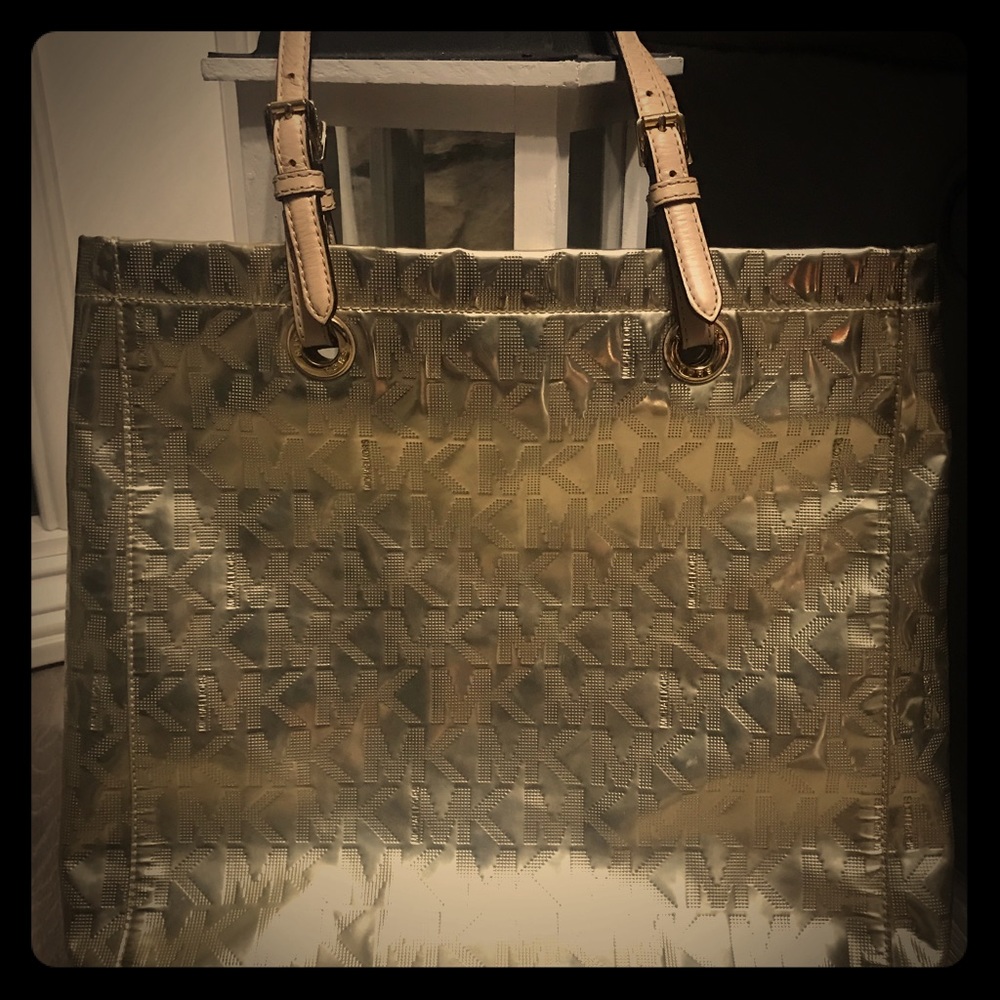 Michael Kors mirrored gold bag